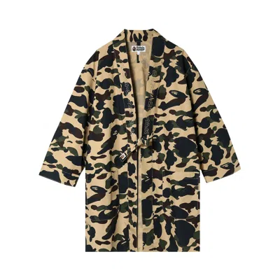 Pre-owned Bape 1st Camo Kimono Shirt 'yellow'