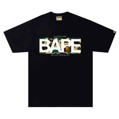 Pre-owned Bape 1st Camo Logo Tee 'black/yellow' | Men's Size M