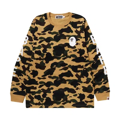 Pre-owned Bape 1st Camo Long-sleeve Tee 'yellow' | Men's Size L