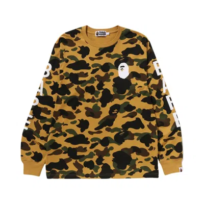 Pre-owned Bape 1st Camo Long-sleeve Tee 'yellow' | Men's Size S