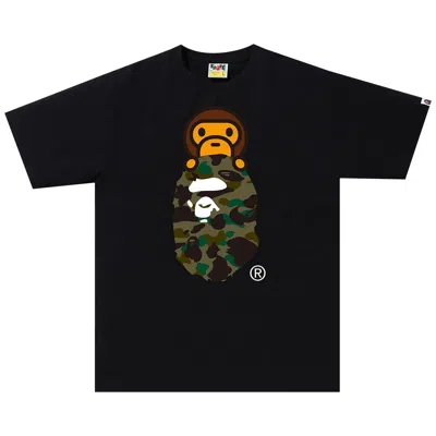 Pre-owned Bape 1st Camo Milo On Ape Head Tee 'black/green'