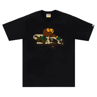 Pre-owned Bape 1st Camo Milo On  Tee 'black/yellow' | Men's Size L