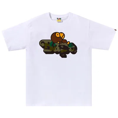 Pre-owned Bape 1st Camo Milo On  Tee 'white/green' | Men's Size S