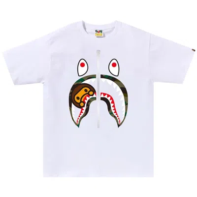 Pre-owned Bape 1st Camo Milo Shark Tee 'white/green' | Men's Size Xxl