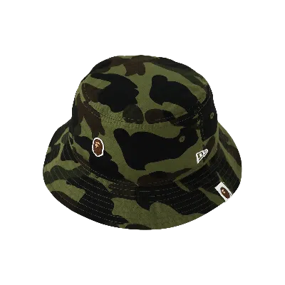 Pre-owned Bape 1st Camo New Era Bucket Hat 'green'