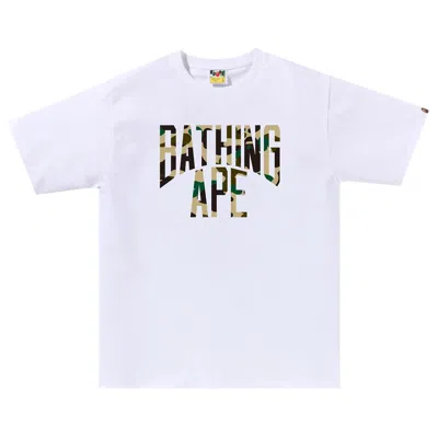 Pre-owned Bape 1st Camo Nyc Logo Tee 'white/yellow'