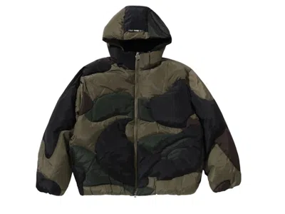 Pre-owned Bape 1st Camo Nylon Down Jacket In Green