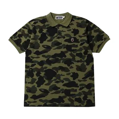 Pre-owned Bape 1st Camo One Point Polo 'green'