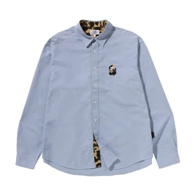 Pre-owned Bape 1st Camo One Point Relaxed Fit Shirt 'sax' | Blue | Men's Size Xl