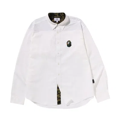 Pre-owned Bape 1st Camo One Point Relaxed Fit Shirt 'white' | Men's Size L