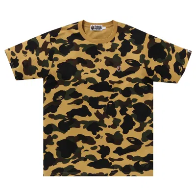 Pre-owned Bape 1st Camo One Point Tee 'yellow'
