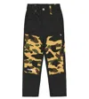 Bape Kids Black 1st Camo Painter Trousers In Black