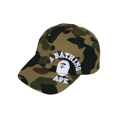 Pre-owned Bape 1st Camo Panel Cap 'green'