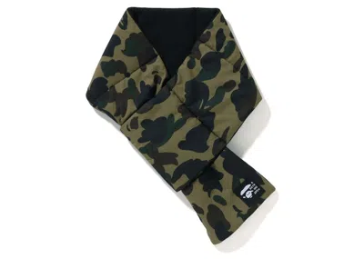 Pre-owned Bape 1st Camo Pocket Fleece Scarf In Green