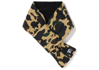 Pre-owned Bape 1st Camo Pocket Fleece Scarf In Yellow