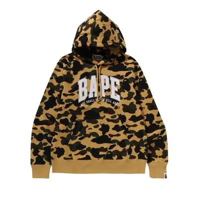 Pre-owned Bape 1st Camo Pullover Hoodie 'yellow' | Men's Size S
