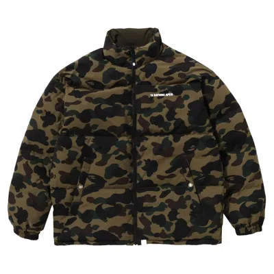Pre-owned Bape 1st Camo Reversible Down Jacket 'green'