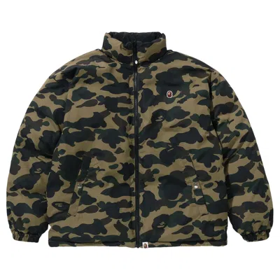 Pre-owned Bape 1st Camo Reversible Down Jacket 'green' | Men's Size M