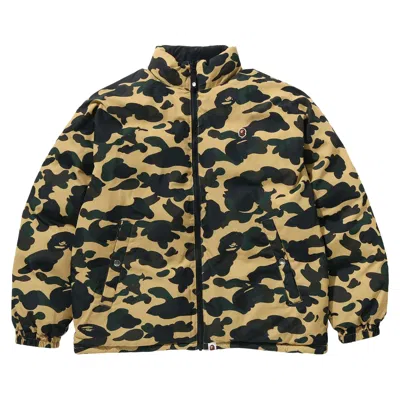 Pre-owned Bape 1st Camo Reversible Down Jacket 'yellow' | Men's Size S