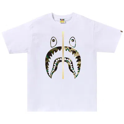 Pre-owned Bape 1st Camo Separate Shark Tee 'white' | Men's Size M