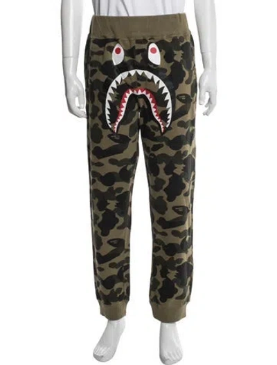Pre-owned Bape 1st Camo Shark Camouflage Print Pajama Bottoms In Green