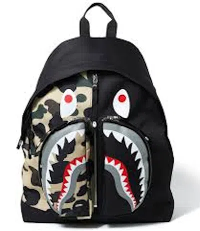 Pre-owned Bape 1st Camo Shark Day Pack In Yellow