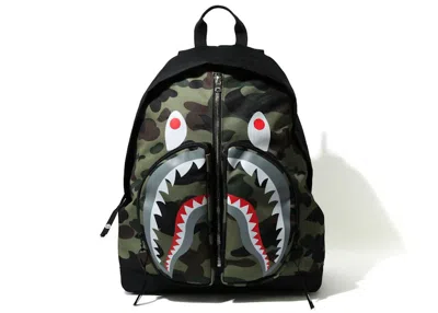 Pre-owned Bape 1st Camo Shark Day Pack (ss21) In Green