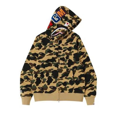 Pre-owned Bape 1st Camo Shark Full Zip Hoodie 'yellow'