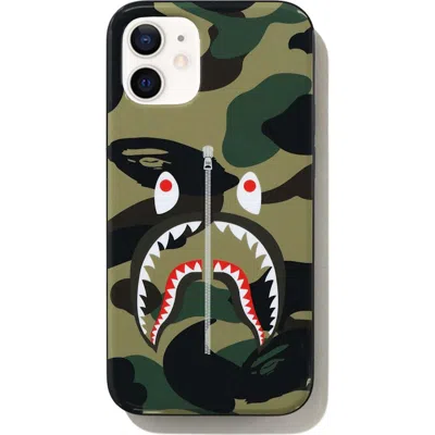 Pre-owned Bape 1st Camo Shark Iphone 12 Mini Case In Green