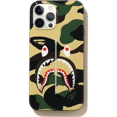 Pre-owned Bape 1st Camo Shark Iphone Pro Max Case In Yellow
