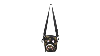 Pre-owned Bape 1st Camo Shark Mini Bag In Green