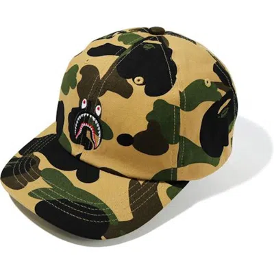 Pre-owned Bape 1st Camo Shark Panel Cap (fw20) In Yellow