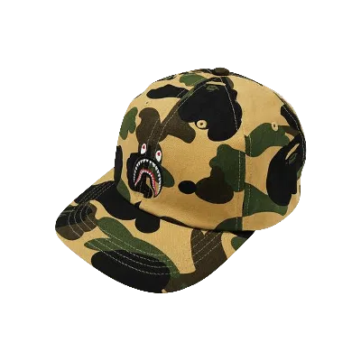Pre-owned Bape 1st Camo Shark Panel Cap 'yellow'