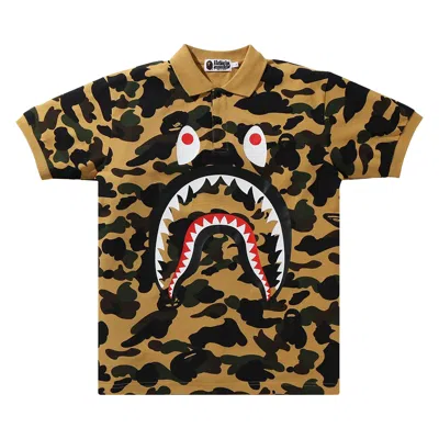 Pre-owned Bape 1st Camo Shark Polo 'yellow'