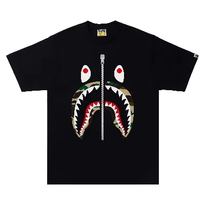 Pre-owned Bape 1st Camo Shark Tee 'black/yellow'