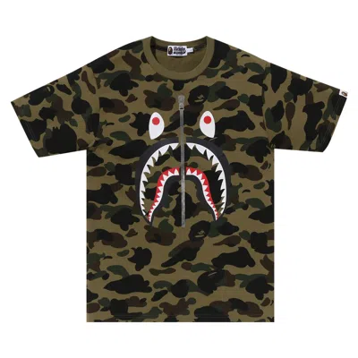 Pre-owned Bape 1st Camo Shark Tee 'green'