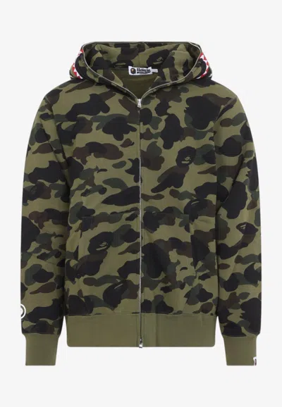 Bape 1st Camo Shark Zip-up Hooded Sweatshirt In Multi