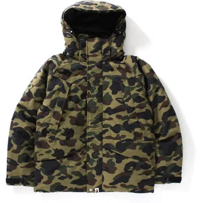 Pre-owned Bape 1st Camo Snow Board Down Jacket M In Green