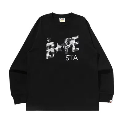 Pre-owned Bape 1st Camo Sta Long-sleeve Tee 'black/grey' | Men's Size Xl