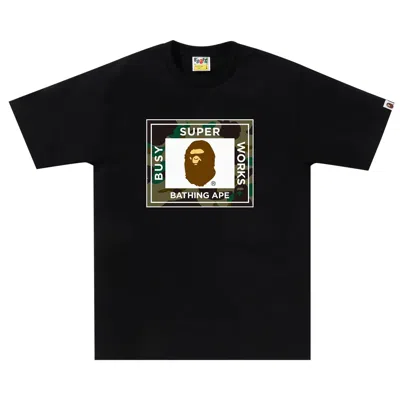 Pre-owned Bape 1st Camo Super Busy Works Tee 'black'