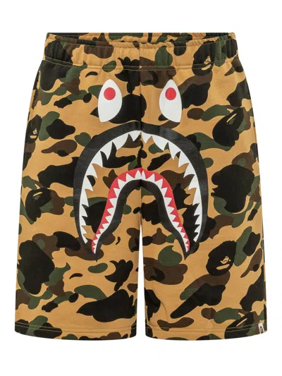 Bape 1st Camo Sweatshorts In Yellow