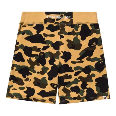 Pre-owned Bape 1st Camo Sweatshorts 'yellow'