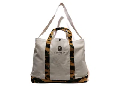 Pre-owned Bape 1st Camo Tote Bag In Yellow