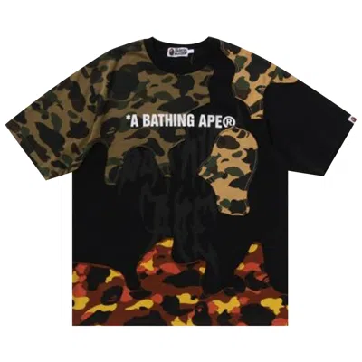 Pre-owned Bape 1st Camo Upcycled Logo Relaxed Fit Tee 'black' | Men's Size L