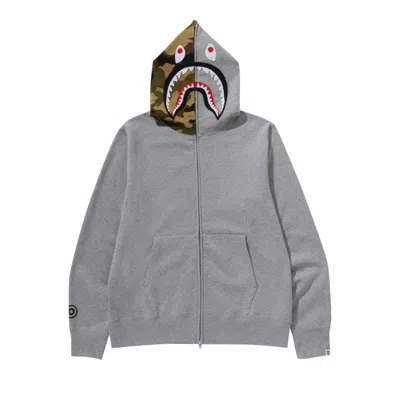 Pre-owned Bape 1st Shark Full Zip Hoodie 'grey'