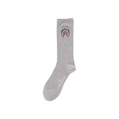 Pre-owned Bape 1st Shark Socks 'grey' | Men's Size L In Gray
