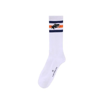 Pre-owned Bape 1st Sta Socks 'white'