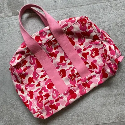 A BATHING APE ABC CAMO BEAR ECO BAG ピンク A BATHING APE® Abc Camo Bear Eco Bag (S) | Bape official website