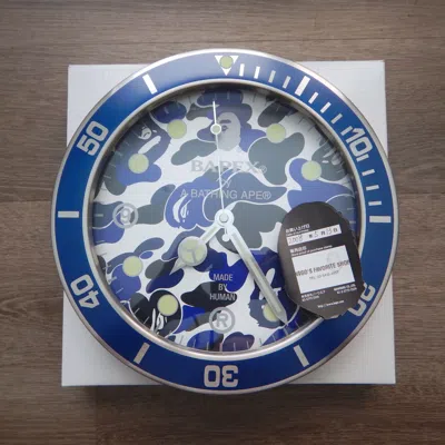 Pre-owned Bape 2006  Nfs Blue Camo Clock - Ds! In Blue/white