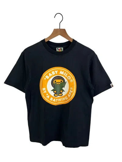 Pre-owned Bape 2009  Milo Circle Logo Print T-shirts In Black